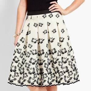 Talbots Organza‎ Size 8 Pleated Skirt Embroidered Butterflies Cocktail Fairygoth
